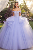 Lavanda Ball Gown Off La Spalla Senza Spalline Quinceanera Dress