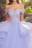 Lavanda Ball Gown Off La Spalla Senza Spalline Quinceanera Dress