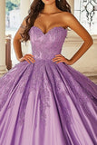 Viola senza spalline Sweetheart Ball Gown Quinceanera Dress