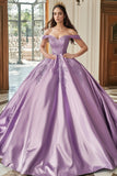 Ball Gown senza spalline Sweetheart Abito Quinceanera in raso viola