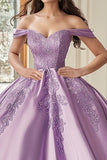 Ball Gown senza spalline Sweetheart Abito Quinceanera in raso viola