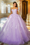 Abito da ballo lilla con spalla applicata Quinceanera Dress