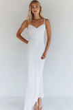 Aderente bianco cotone spaghetti cinghie plissettato abito di laurea