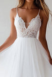 Pizzo Bianco Tulle A Line Tea Lunghezza Abito Laurea