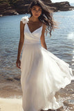Bianco A Line Spaghetti Straps Abito di laurea