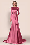 Blush Raso Madre Dell'abito Da Sposa Con Tasche