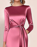 Blush Raso Madre Dell'abito Da Sposa Con Tasche