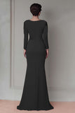 Blush Pizzo Guaina Madre Del Vestito Da Sposa Con Maniche Lunghe