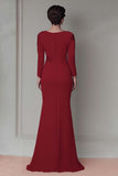 Blush Pizzo Guaina Madre Del Vestito Da Sposa Con Maniche Lunghe