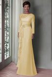 Blush Pizzo Guaina Madre Del Vestito Da Sposa Con Maniche Lunghe