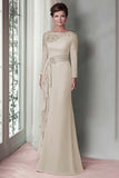 Blush Pizzo Guaina Madre Del Vestito Da Sposa Con Maniche Lunghe