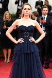 Abito di gala a linea A A Line Sweetheart in pizzo blu navy