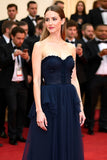 A Line Sweetheart Applique Navy Abito Lungo Gala