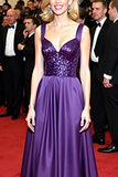 Sparkly Abito di Gala Lungo In Raso Viola Scuro A Line