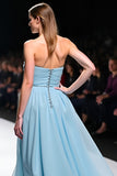 Elegante A Line Sweetheart increspato grigio blu Gala Dress