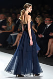 Blu marino Schiena Aperta Sweetheart A-Line Tulle Abito da sposa lungo ospite