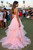Blush arruffato una linea Sweetheart lungo abito di gala
