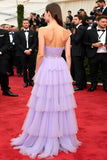 Lilla A Line Sweetheart paillettes Tiered Tulle Gala Dress
