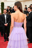 Lilla A Line Sweetheart paillettes Tiered Tulle Gala Dress