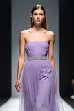 Lilla Tulle senza spalline A-Line abito da sposa lungo da sposa