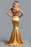 Sirena d'oro Sweetheart Abito da Cerimonia con fessura