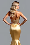 Sirena d'oro Sweetheart Abito da Cerimonia con fessura