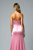 Guaina rosa Sweetheart Abito da Cerimonia con fessura