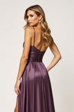 Viola A Line Spaghetti Straps Cut Out Abito da ballo in raso