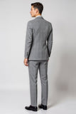 Grigio Rever Dentellato 3 Pezzi Monopetto Slim Fit Abiti Formali Da Uomo