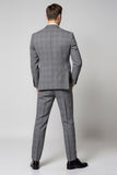 Grigio Plaid Risvolto Dentellato 3 Pezzi Abiti da ballo da uomo