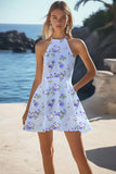 Una linea Halter Chiffon Semplice Abito Da Laurea