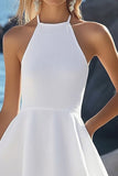 Una linea Halter Chiffon Semplice Abito Da Laurea