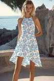 Chiffon A Line Halter Semplice Tubino Bianco