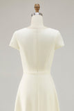 Daffodil A Line Boat Neck Vintage Abito da lavoro lungo in raso