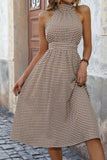 Kahki Halter Abito Midi Estivo A Line