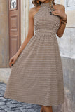 Kahki Halter Abito Midi Estivo A Line