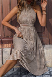 Kahki Halter Abito Midi Estivo A Line