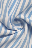 Abito estivo midi con scollo quadrato a righe blu