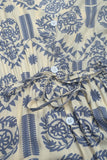 Abito estivo midi blu con stampa a trapezio