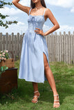 Blu A Line Corsetto Abito estivo con spacco
