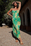 Fucsia Spaghetti Straps Floral Summer Dress