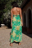 Fucsia Spaghetti Straps Floral Summer Dress