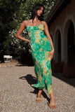 Fucsia Spaghetti Straps Floral Summer Dress