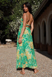 Fucsia Spaghetti Straps Floral Summer Dress