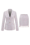 2 pezzi Tweed rosa chiaro Homecoming Outfits con frange