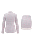 2 pezzi Tweed rosa chiaro Homecoming Outfits con frange