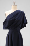 Nero A Line Satin Madre Dell'abito Da Sposa Con Tasche