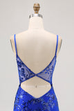 Vestito da cocktail con corsetto trasparente senza schienale verde scuro con paillettes