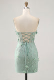 Sage Sweetheart corsetto applicato Abito da cocktail