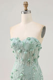 Sage Sweetheart corsetto applicato Abito da cocktail